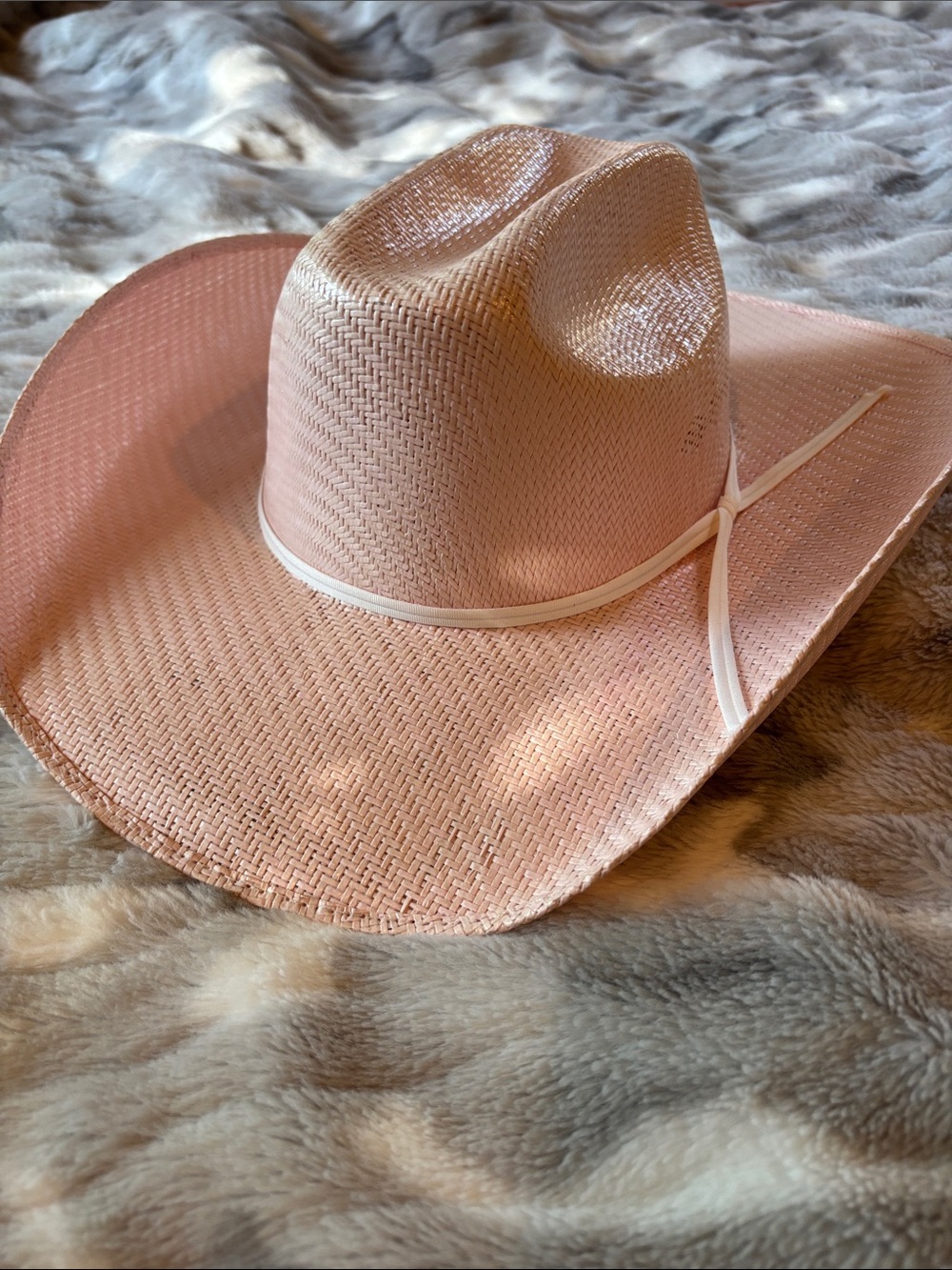 Girls Straw Cowboy Hat - Light Pink